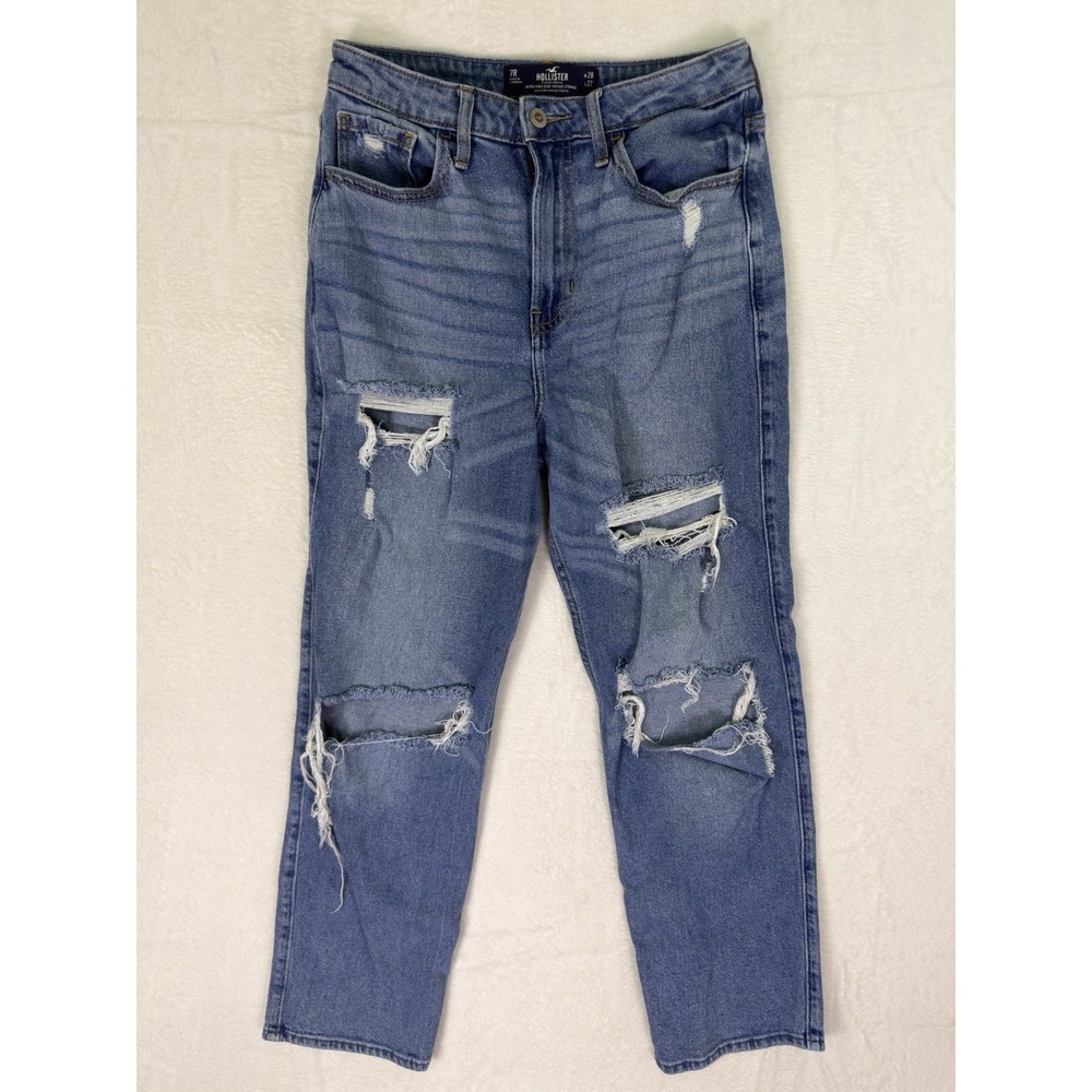 Hollister Jeans Womens 28 Blue Medium Wash Ultra High Rise Vintage Straight